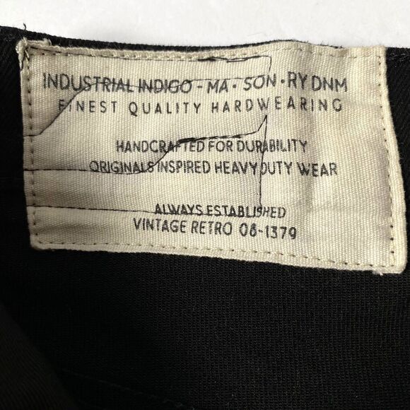 Industrial Indigo Jeans Mens W 32 x L 32 Black Denim Rhinestones Straight NWOT - Picture 9 of 16